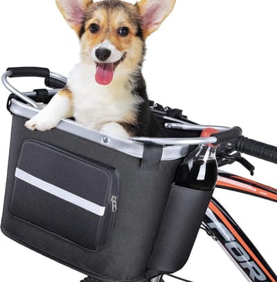 Famanu – Opvouwbare fietsmand, afneembare stuurmand voor huisdieren, winkelen en outdoor