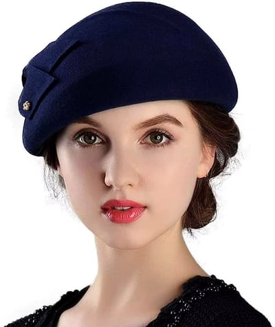 Franse Baret Dames – Vintage 100% Wol Vilten Fedora Hoed met Fleece – Warme Winterhoed voor Vrouwen – Elegante Cloche Hoed voor Kerk, Feest en Mode