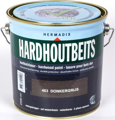 Hermadix Hardhout Beits - 2,5 liter - 463 Donkergrijs