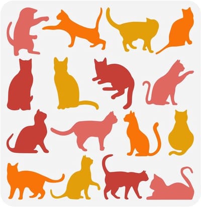 Dailygoody - Kattentekensjabloon - Schilderen - Herbruikbaar - 30x30