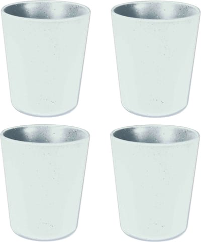 Excellent Houseware Onbreekbare bekers - 8x - wit - melamine - 450 ml