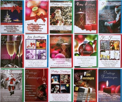 Kerstkaarten - Leuke teksten - 15 Stuks - 12 x 17 cm - L-113