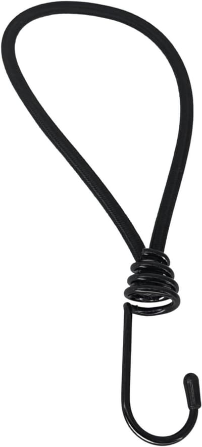 Spanband met haak - Korte elastiek - Bagage vastzetten - Stevige rubberkwaliteit - 20 cm - Zwart