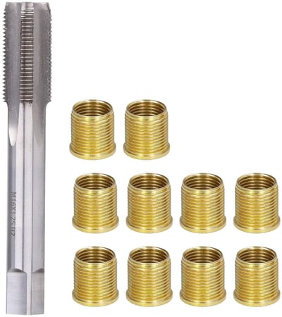 Cosensi- Inzetstukken M14x1,25 - Schroefdraadmeter M16x1,25 - Gegalvaniseerd - Roestvrij Staal - 10 Stuks - Lengte 17,5 mm - Schroefdraadset