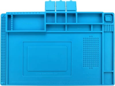 Allecto - Magnetic Solder Mat - Siliconen Reparatiematte - 45 x 30 cm - Geschikt voor Elektronica - Blauw - Voor Solderen en Repareren