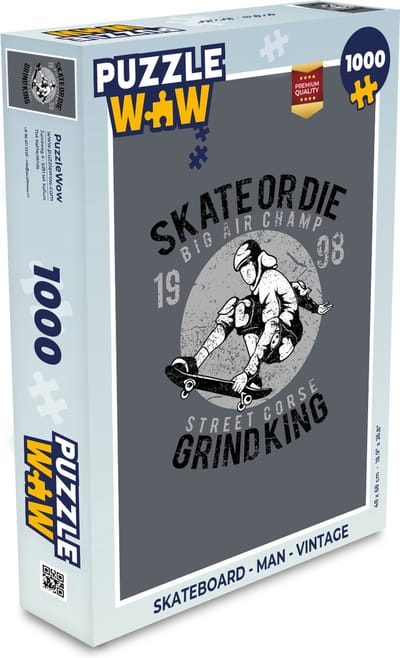 Puzzel Skateboard - Man - Vintage - Legpuzzel - Puzzel 1000 stukjes volwassenen