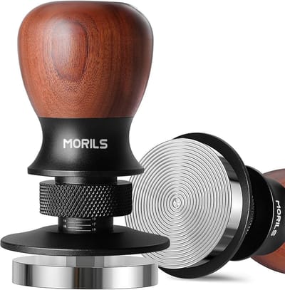 Espresso Tamper - Koffie Aanstamper - Perfecte Espresso Maken - Verstelbare Diepte - 53.3mm - Walnoot Hout
