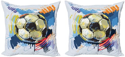 ABAKUHAUS – Dekokussen 60x60 cm – 2-pack – Dubbelzijdig bedrukt – Grijs Blauw