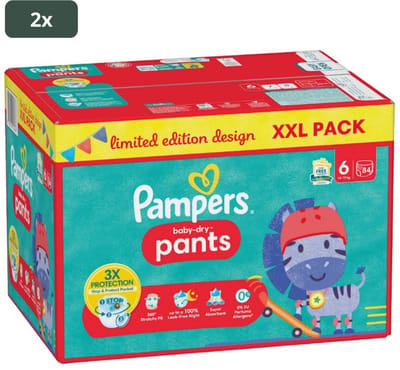 Pampers Baby-Dry Pants maat 6 (14-19KG) - 168 luierbroekjes - Limited Edition design XXL Pack