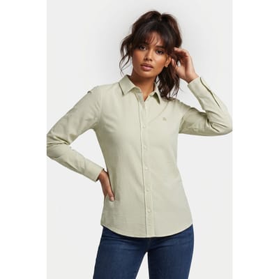 Brooks Brothers Seersucker Logoed Shirt Cotton Green Maat: S | Longsleeves Outlet | Dames | Groen