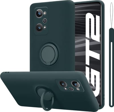Cadorabo Hoesje geschikt voor Realme GT 2 / GT Neo 2 in LIQUID GROEN - Beschermhoes van flexibel TPU silicone Case Cover met ring
