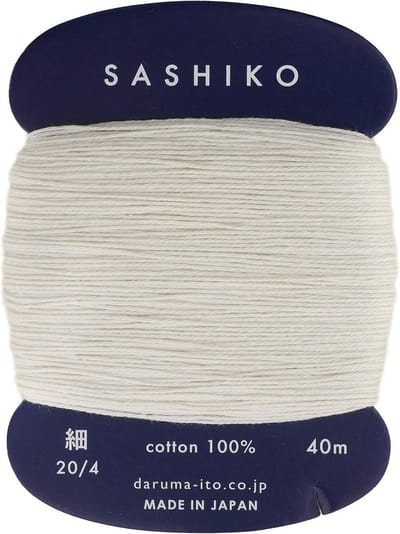 Sashiko Katoen Draad 40m Ivoor Dunne Borduur Draad