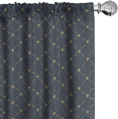 ABAKUHAUS Fleur De Lis Gordijnen – 2x75x245 cm – Microvezel – Halfverduisterend – Grijs