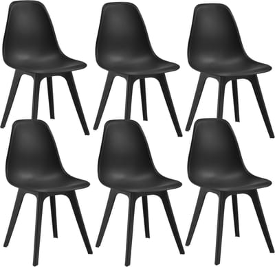 Eetkamerstoel Lendava 83x54x48 cm set van 6 kunststof zwart