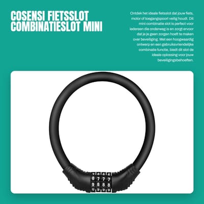 Dailygoods- Fietsslot Cijferslot - Vouwslot - Ringslot - Fietsslot Kinderfiets - Mini/Portable - Hoogwaardige Zinklegering - Code Slot