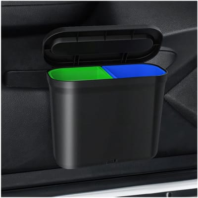 Dailygoods- Vuilnisbak Waterdicht - Auto Vuilnisbak - Draagbare Vuilnisbak - Compacte Prullenbak - Afvalbak met Deksel - Hoogwaardig PP-Kunststof - Autovuilnisbak