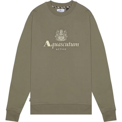 Aquascutum Active Big Logo Crewneck Army Green
