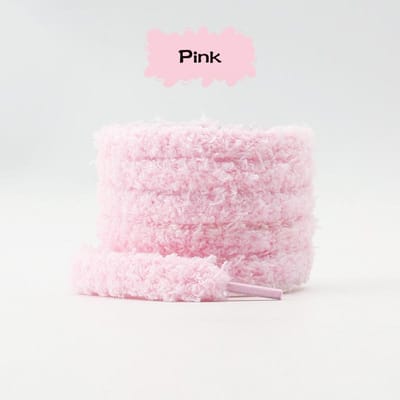 1 Paar modieuze 1 cm brede ronde pluche schoenveters Sneakers platte schoenen Casual schoenveters 80/100/120/140/160cm Schoenveters voor schoenen 80cm roze