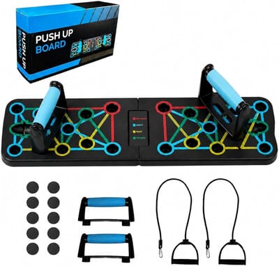 Multifunctionele Push-Up Plank voor Thuis, 17-in-1 Opvouwbare Krachttraining met Grepen en Draagbare Pads voor Mannen en Vrouwen