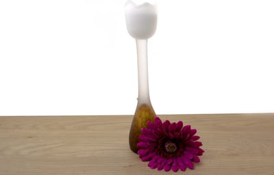 Mini Urn - Urn - Waxinelichthouder - Tulp - Witte Tulp met Bruin