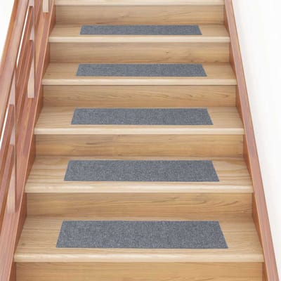 vidaXL - Trapmatten - Zelfklevend - 30 - stuks - 76x20 - cm - Lichtgrijs - Rechthoekig