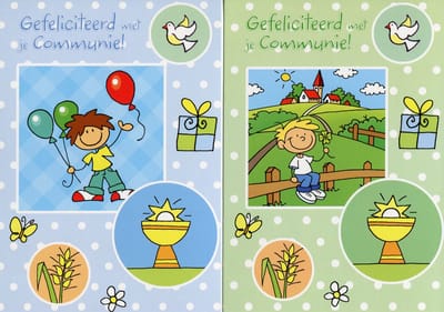 Communie Enkele Wenskaarten - Felicitatiekaarten - 10 stuks (Nr. 1)