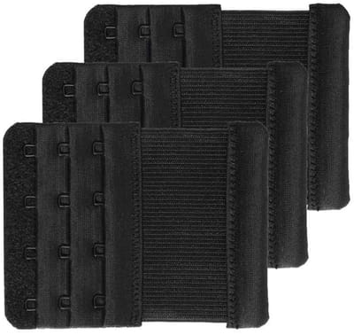 JHUBERS- BH-verlenging 4 haken - Elastisch - Roestvrij Staal - 3 Stuks - Comfortabel - Afmetingen 9,4 cm x 7,6 cm - Beha-extender