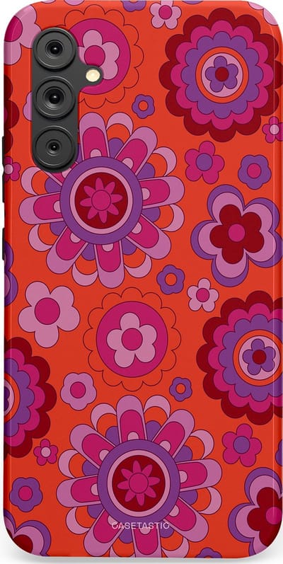 Casetastic Hoesje Geschikt voor Samsung A34 (5G) - Stijlvolle Beschermende Duo-layer Case - Retro warmte