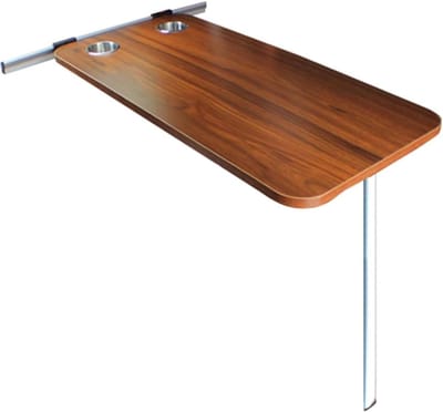 Wandgemonteerde Tafel - Opklapbare Tafel Caravan - Ruimte Besparen - Met Bekerhouders - 79.5x39.5cm - Houtlook