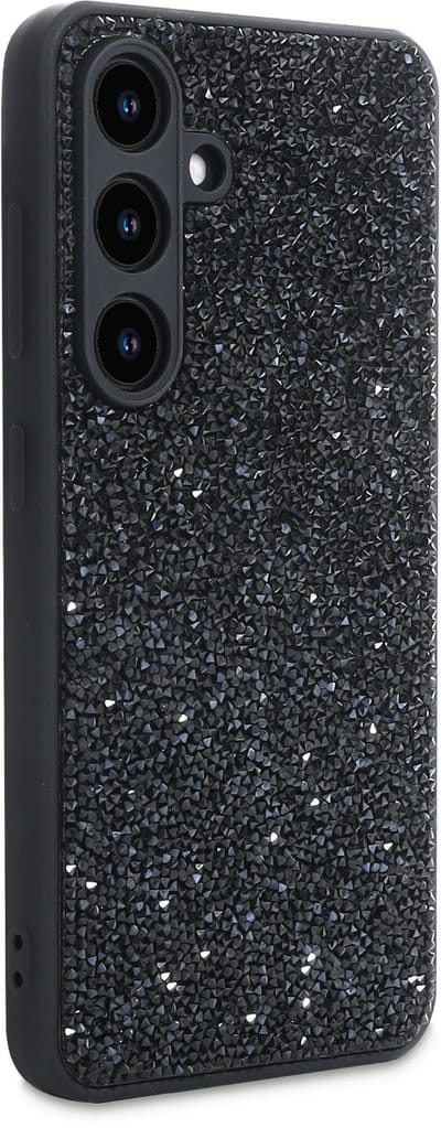 Hoesje Geschikt voor Samsung Galaxy S25 FE - Zwart - Casemania Diamant Glitter Back Cover
