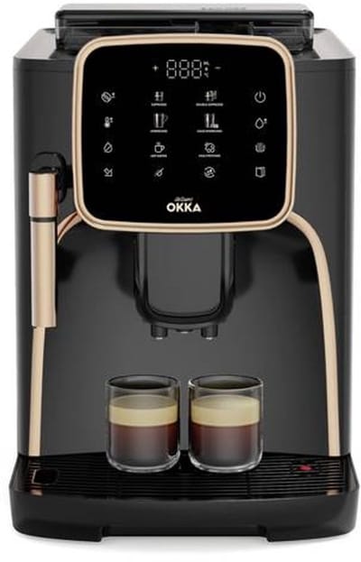 Arzum OKKA Espresso Pro M Automatische Espressomachine OK0030-0400 | Koper - 11 Koffiepecialiteiten - Touchscreen - Melkopschuimer - Verstelbare temperatuur en maalgraad - 19 bar - Kopjesverwarmer - Automatische reiniging - 1450W