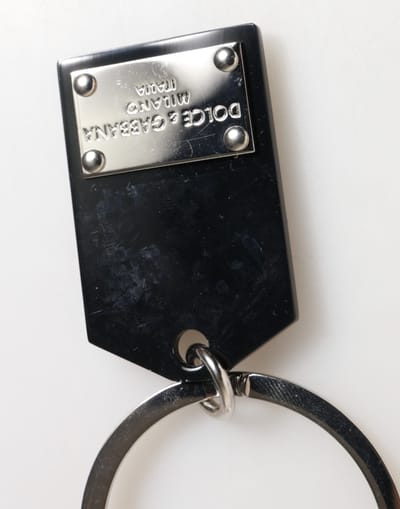 Zwarte Sint Glas Plaque DG Logo Metalen Sleutelhanger Sleutelhanger