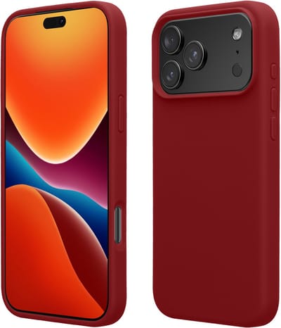 kwmobile telefoonhoesje geschikt voor Apple iPhone 17 Pro - Hoesje met siliconen coating - Smartphone case in rabarber rood