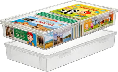 Opbergdoos met deksel 2200 ml - Transparante multifunctionele container voor documenten, schrijfwaren en archivering, stapelbaar en draagbaar