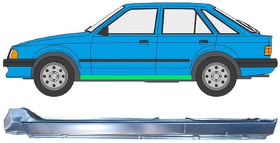 Volledige dorpel voor Ford Escort 1980-1986 / Links