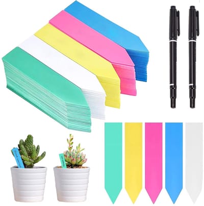 Dailygoods- Plantenbordjes 500 Stuks - Plantenetiketten 10 x 2 cm - Waterdicht - Duurzaam - Kunststof - Inclusief 2 Viltstiften