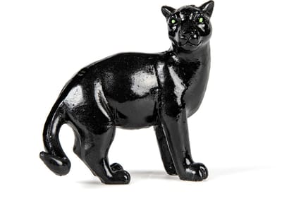 HOBI - Zwarte panter van hars 10 cm jungle thema decoratie