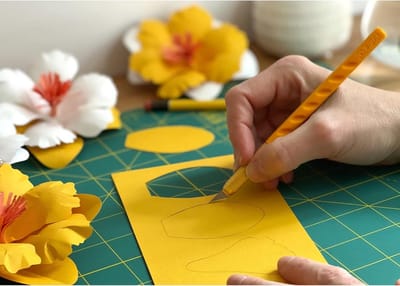 Cutter voor grafische kunsten, 6 mm snijder met 5 reservemesjes, zwart en geel, 14 x 0,6 x 0,6 cm