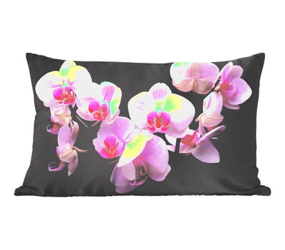 Sierkussens - Kussentjes Woonkamer - 60x40 cm - Orchidee - Bloemen - Roze - Flora