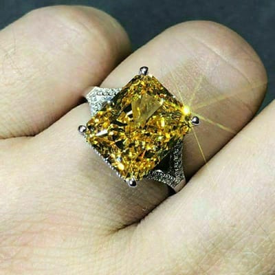 Huitan Prachtige Gele CZ Damesringen voor Verloving Bruiloft Luxe Kleur Elegante Damesaccessoires Feest Trendy Sieraden 9 black