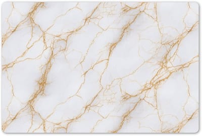 Placemats 45x30 cm - Placemat kunststof - 1 stuk - Wit - Goud - Marmer - Aders - Borden onderleggers - Decoratie voor op tafel - Keuken tafeldecoratie accessoires - Vinyl onderlegger - Tafelversiering