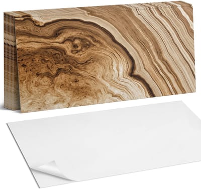 Coloray Plaktegels - Natuurlijke houtpatronen Zelfklevende Wandtegels - 40 cm x 20 cm - Bruin Plaktegels - 10 stuks - Rechthoek PVC Tegels - Plaktegels Badkamer - Vloertegels Zelfklevend - Vinyl Tegels - Portugese Tegels