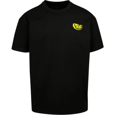 Merchcode - Wording Lemon Heavy Oversize Heren Tshirt - L - Zwart