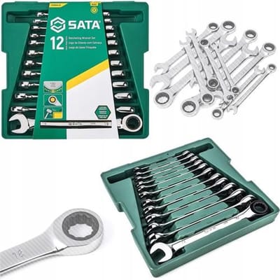 SATA ST09040-02 - 12-delige Ringratelsleutelset - 8-19mm - Levenslange Garantie