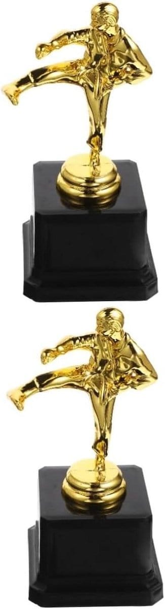 Sport Trofee Set - Wedstrijdbeker Prijzen - Kinderen Belonen - Bewegend Speelfiguur - 16 cm Hoogte - Goud