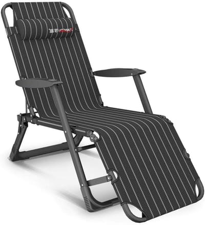 Opvouwbare loungestoel - Verstelbare relaxstoel - Buiten ontspannen - Zero gravity ontwerp - 82 x 96 x 63 cm - Grijs