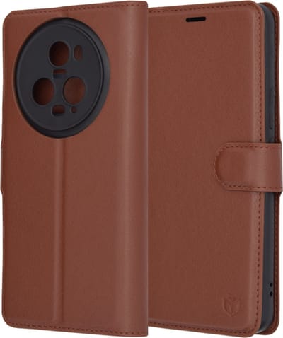 Hoesje geschikt voor HONOR Magic5 Pro - Techsuit Leather Folio Book Wallet Case - Bruin