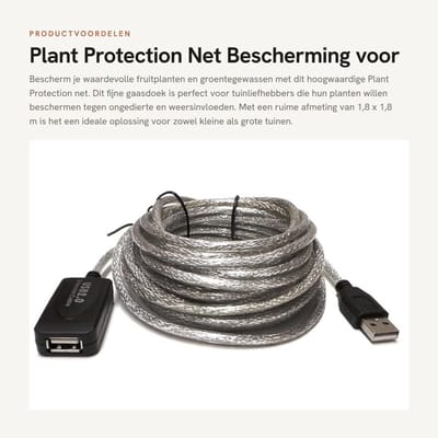 Dailygoods- Plantbeschermingsnet 1,8 x 1,8 m - Fijn Gaasdoek - Bescherming voor Fruitplanten - Klimnet - Groente- en Fruittrellis - Ondersteuning voor Klimplanten