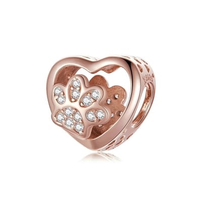 Pootafdruk Bedel - Roségoud - Voor Bedelarmband - Zilver - RomyStones - Kerst Cadeau