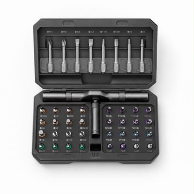 Velini 42 in 1 Magnetische Schroevendraaier Set met Ratel - 40 S2 Stalen Bits - Complete Bitset voor Reparatie, Elektronica, Fiets en Auto Onderhoud - Zwart
